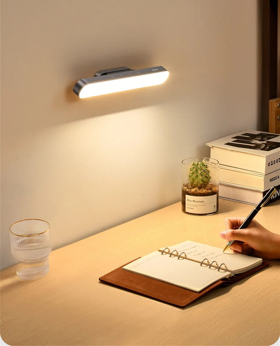 Baseus Night Light Hanging Magnetic LED Table Lamp Stepless Dimming Desk Lamp Rechargeable For Cabinet Bedroom Kitchen Light