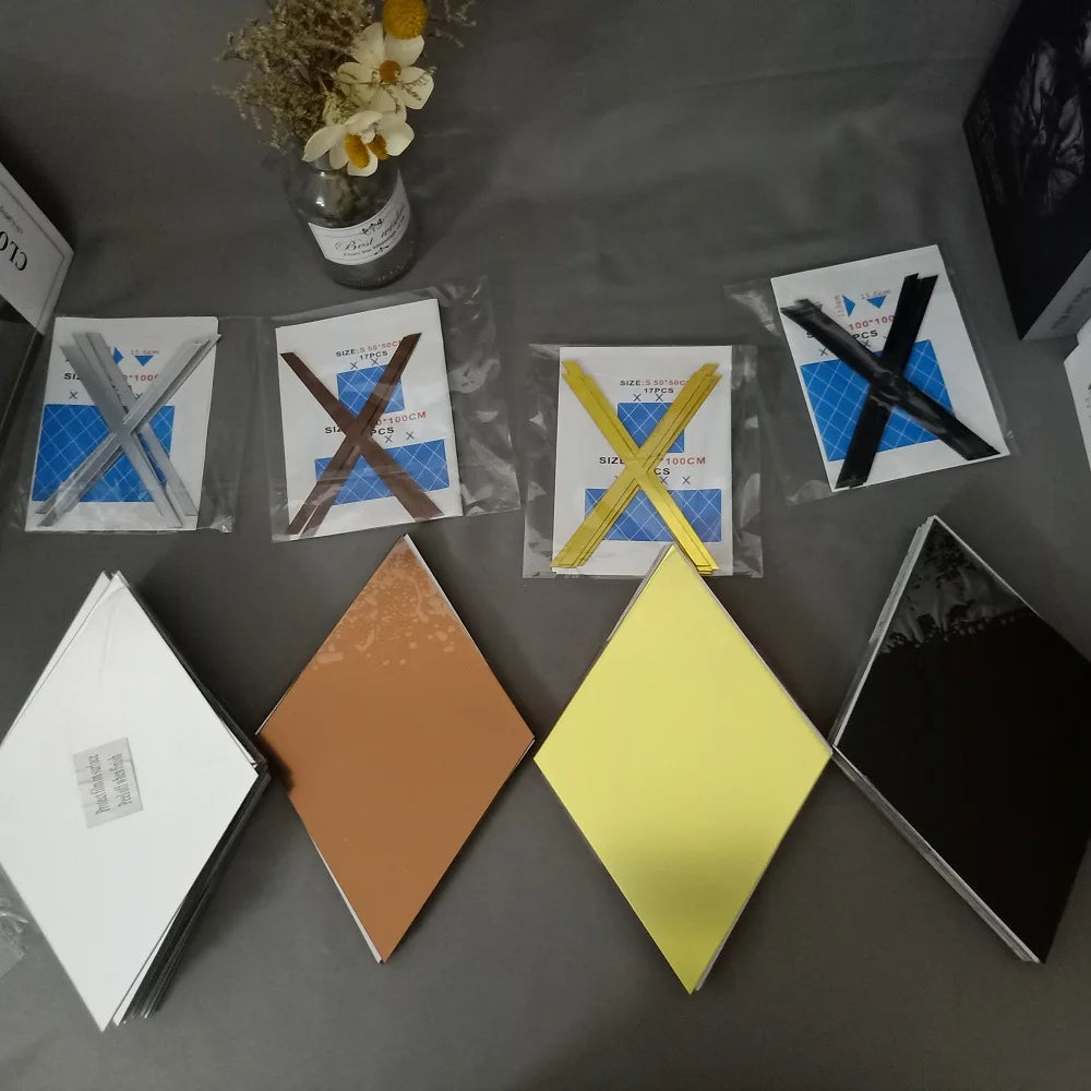 10/17/32/58pcs 3D Mirror Stickers Acrylic Triangles Self-adhesive Diamonds DIY Wall Mirror Stickers for Living Room Home Decor
