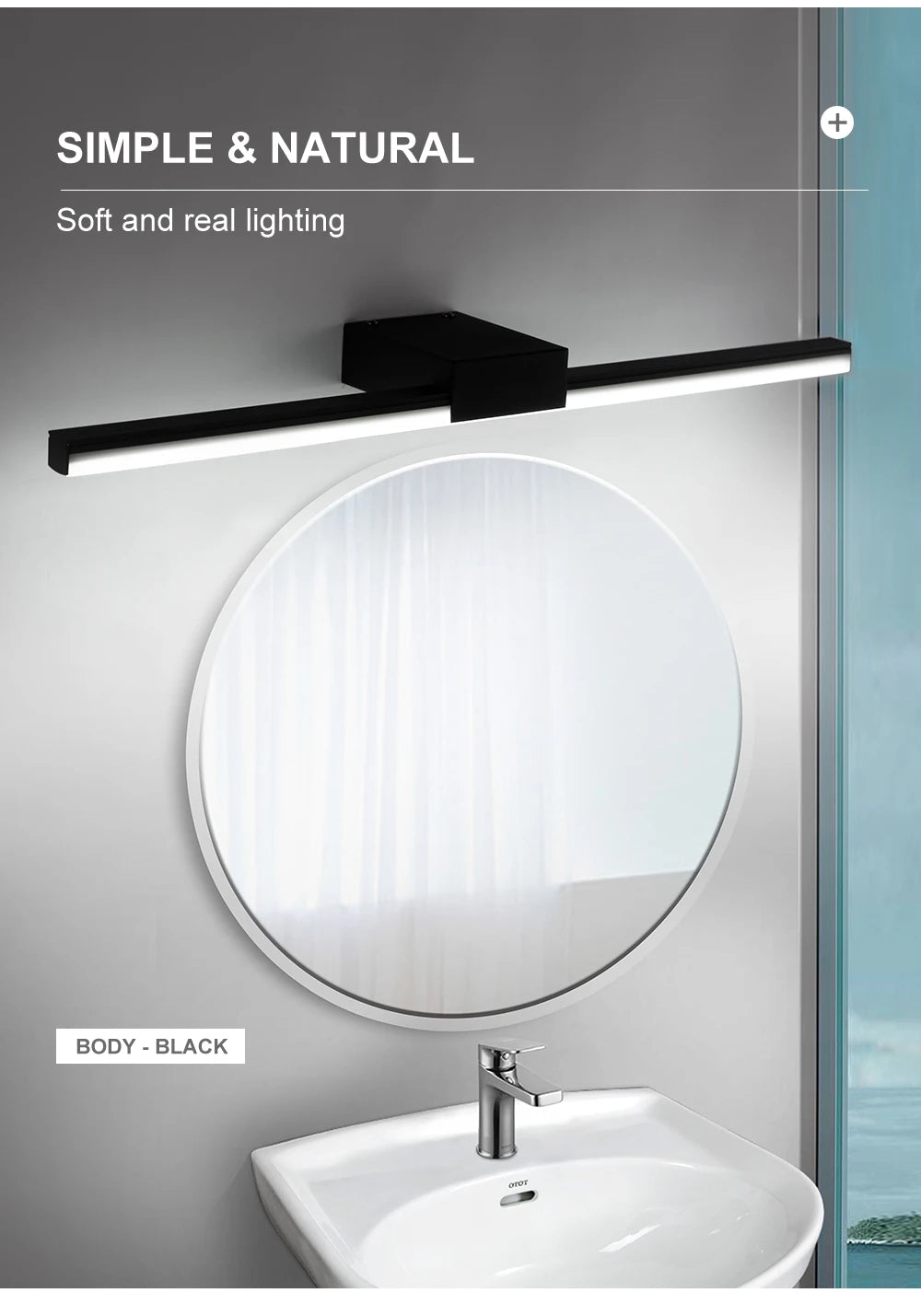 Led Wall Lamp Bathroom Vanity Light 40cm 55cm AC85 - 265V Indoor Modern Wall Sconces Mirror Wall Light Fixtures Black White