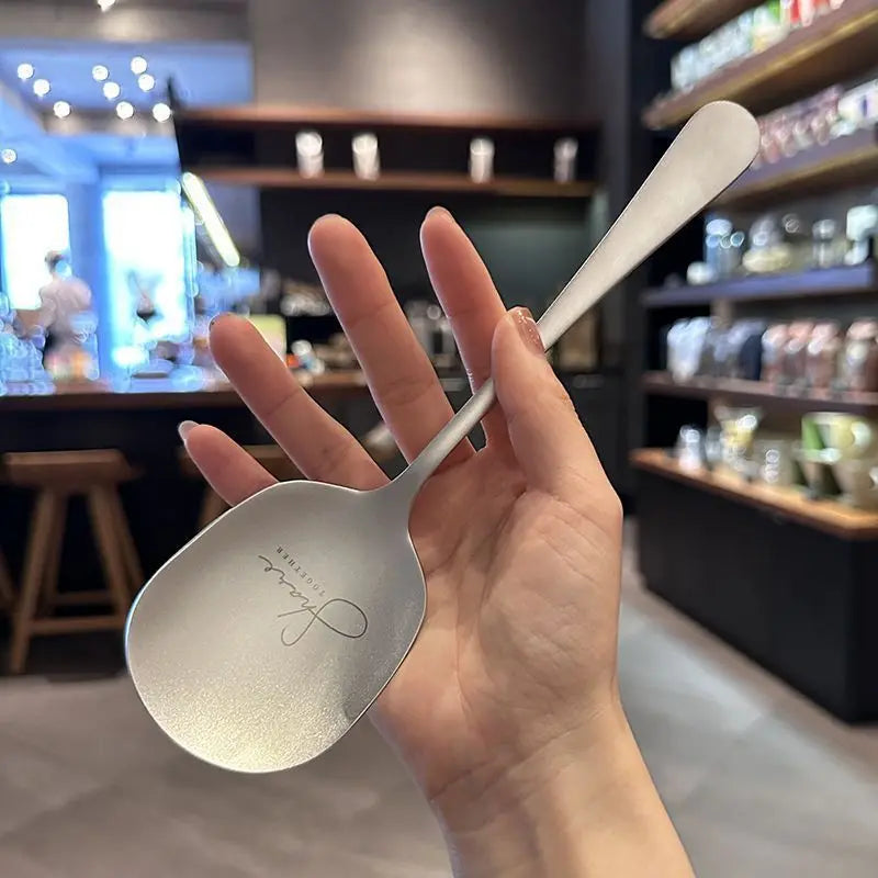 Snow Flower 304 Stainless Steel Spoon, Thickened Tableware, Nordic Soup Scoop, Restaurant Meal Spoon, Simplicity Household Kitch