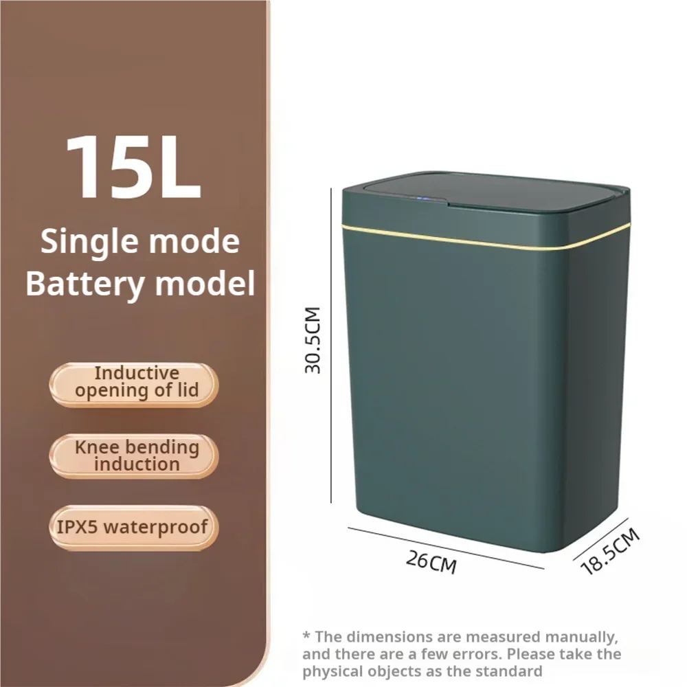Smart Bathroom Trash Can Automatic Bagging Electronic Trash Can White Touchless Narrow Smart Sensor Garbage Bin Smart Home
