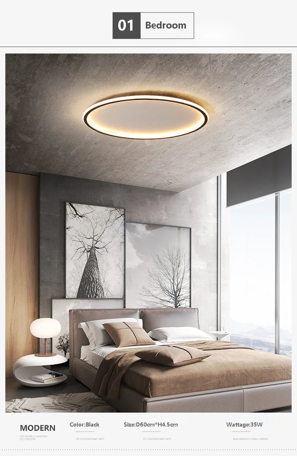 Household LED Ceiling Light 23/30/50/80CM Bedroom Living Room Study Room Super Slim Black White Gold Home Decor Lighting Fixture