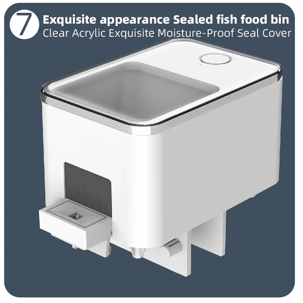WiFi Smart Automatic Feeder Aquarium Goldfish Timing Feeder 100ML Large Capacity APP Control Feeding Records Remind Fish Feeder