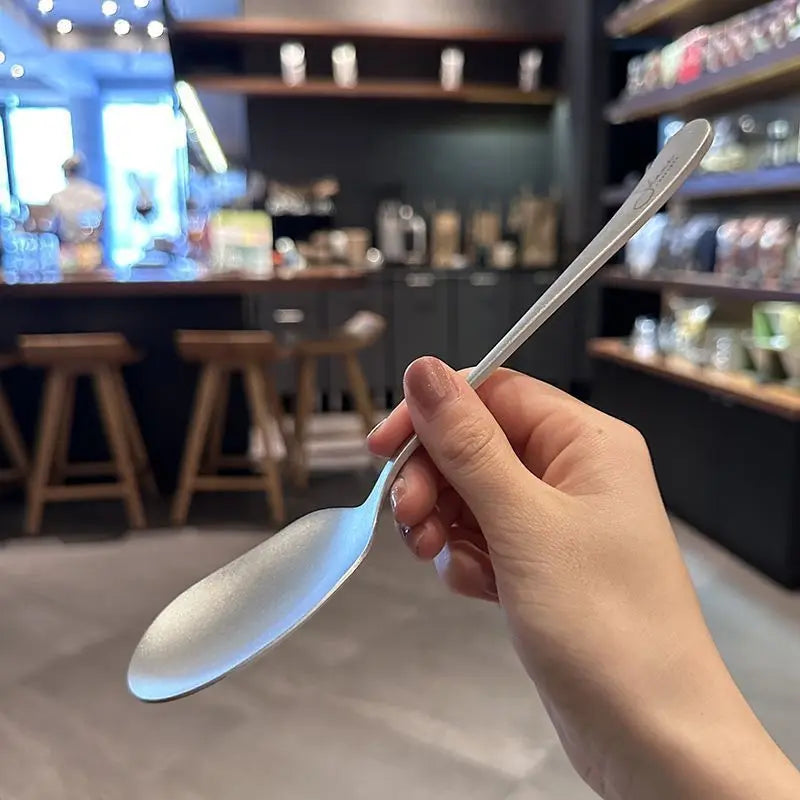 Snow Flower 304 Stainless Steel Spoon, Thickened Tableware, Nordic Soup Scoop, Restaurant Meal Spoon, Simplicity Household Kitch