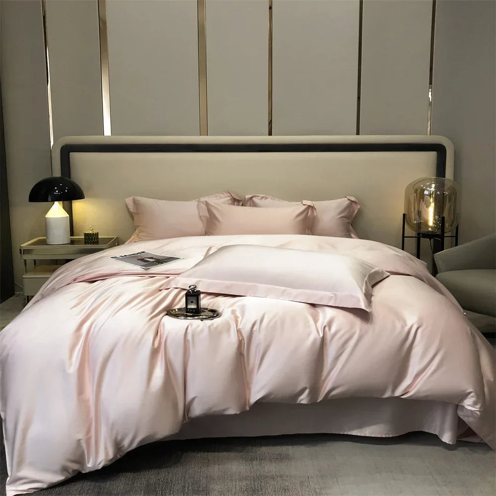 Svetanya Pure Egyptian Cotton Bedding Sets Bed Linens Solid Color Sheet Pillowcase Duvet Cover Queen King