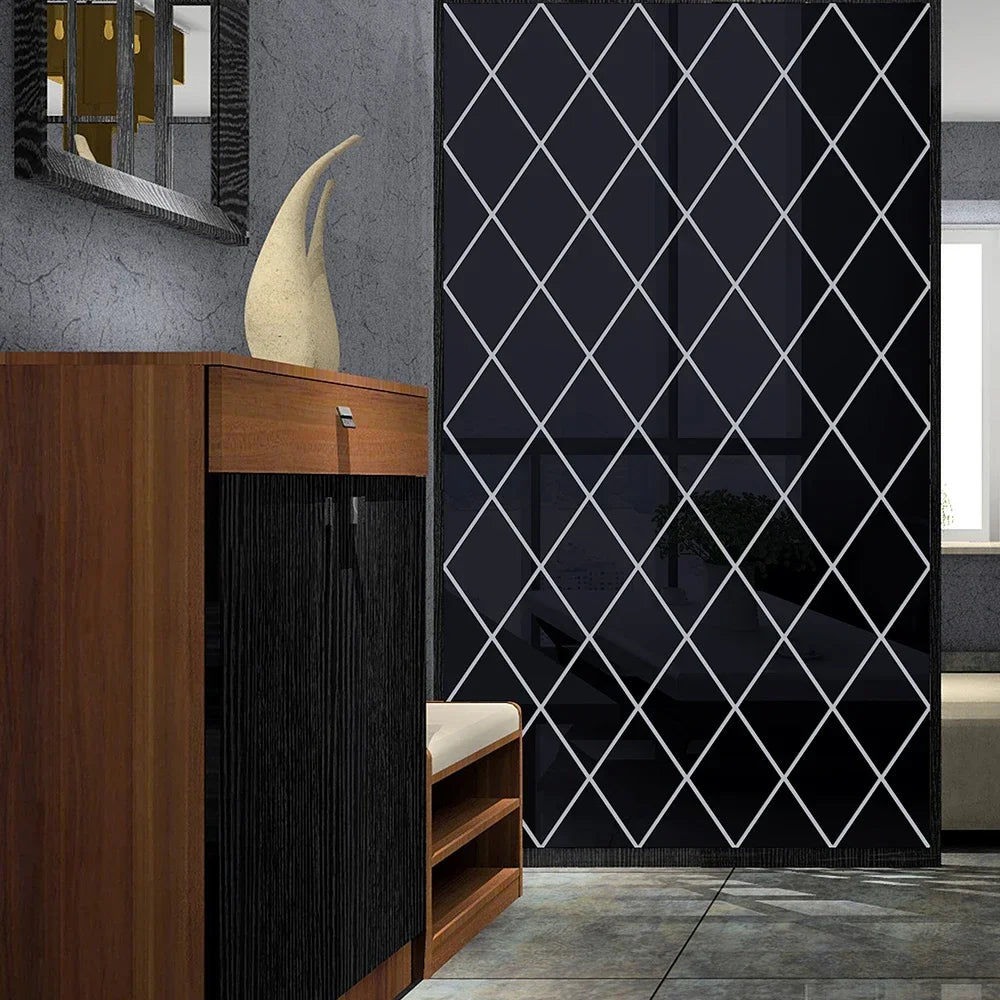 10/17/32/58pcs 3D Mirror Stickers Acrylic Triangles Self-adhesive Diamonds DIY Wall Mirror Stickers for Living Room Home Decor