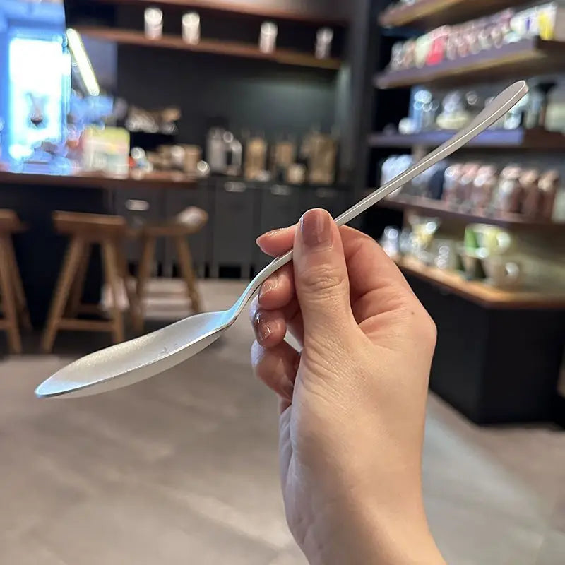 Snow Flower 304 Stainless Steel Spoon, Thickened Tableware, Nordic Soup Scoop, Restaurant Meal Spoon, Simplicity Household Kitch