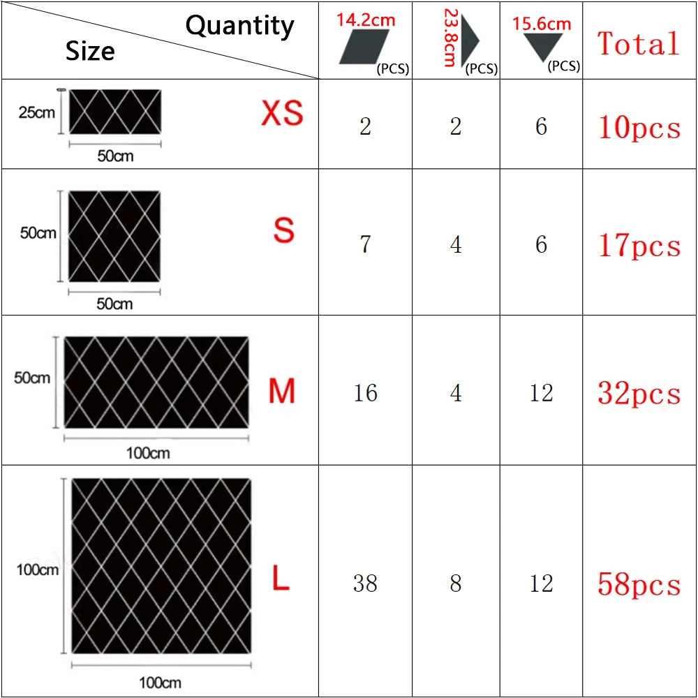 10/17/32/58pcs 3D Mirror Stickers Acrylic Triangles Self-adhesive Diamonds DIY Wall Mirror Stickers for Living Room Home Decor