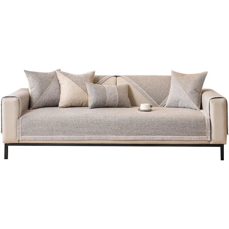Woven Cotton and Linen Sofa Cushion for All Seasons Universal Non-slip Sofa Cover Cover New 2024 Backrest Cover Cloth Towel