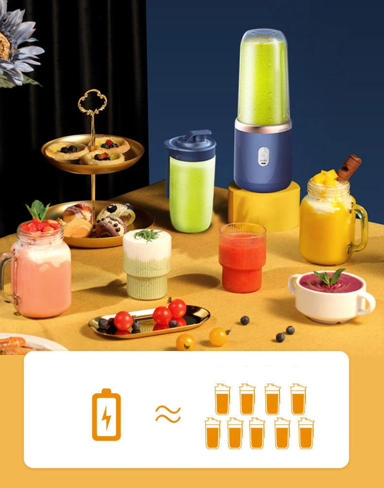 2024 New Portable USB Fresh Fruit Juice Blender Mini Mixer Electric Juicer Machine Smoothie Maker Blender Cup Bottle
