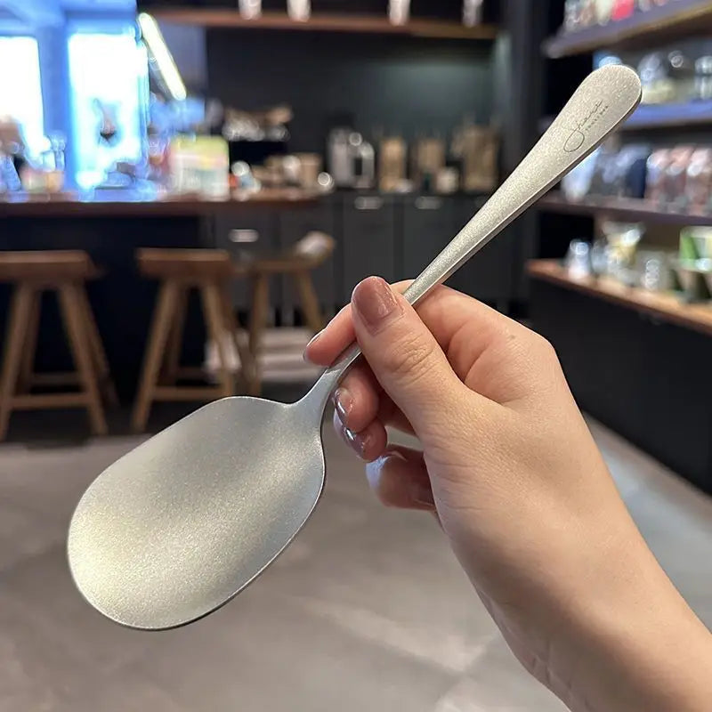 Snow Flower 304 Stainless Steel Spoon, Thickened Tableware, Nordic Soup Scoop, Restaurant Meal Spoon, Simplicity Household Kitch