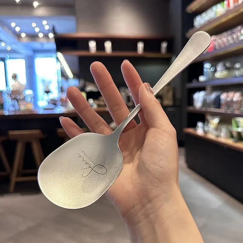 Snow Flower 304 Stainless Steel Spoon, Thickened Tableware, Nordic Soup Scoop, Restaurant Meal Spoon, Simplicity Household Kitch