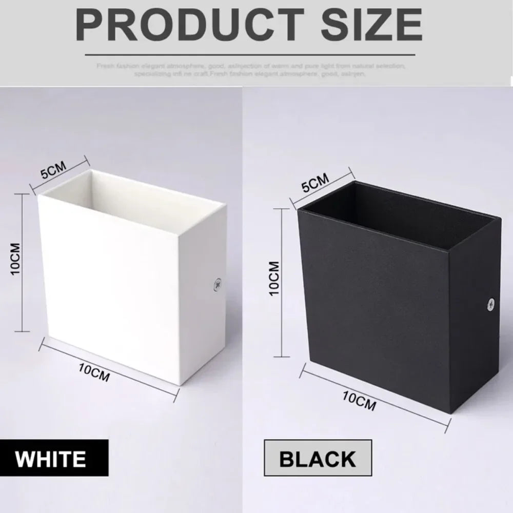6W LED Wall Light Outdoor Porch Garden Wall Lamp & Indoor Bedroom Bedside Decoration Lighting Lamp Aluminum