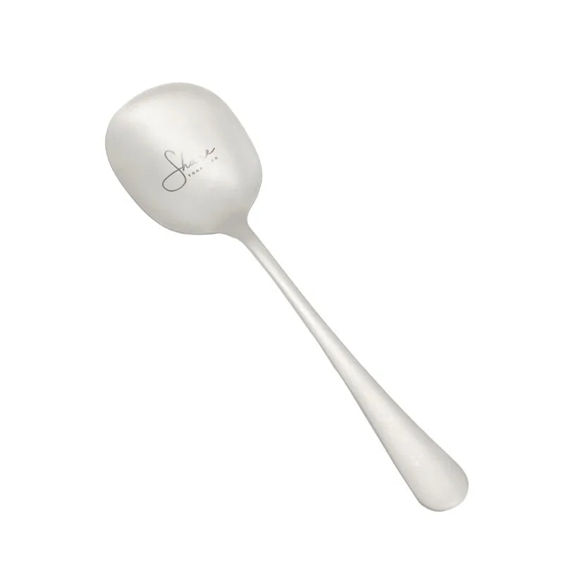 Snow Flower 304 Stainless Steel Spoon, Thickened Tableware, Nordic Soup Scoop, Restaurant Meal Spoon, Simplicity Household Kitch