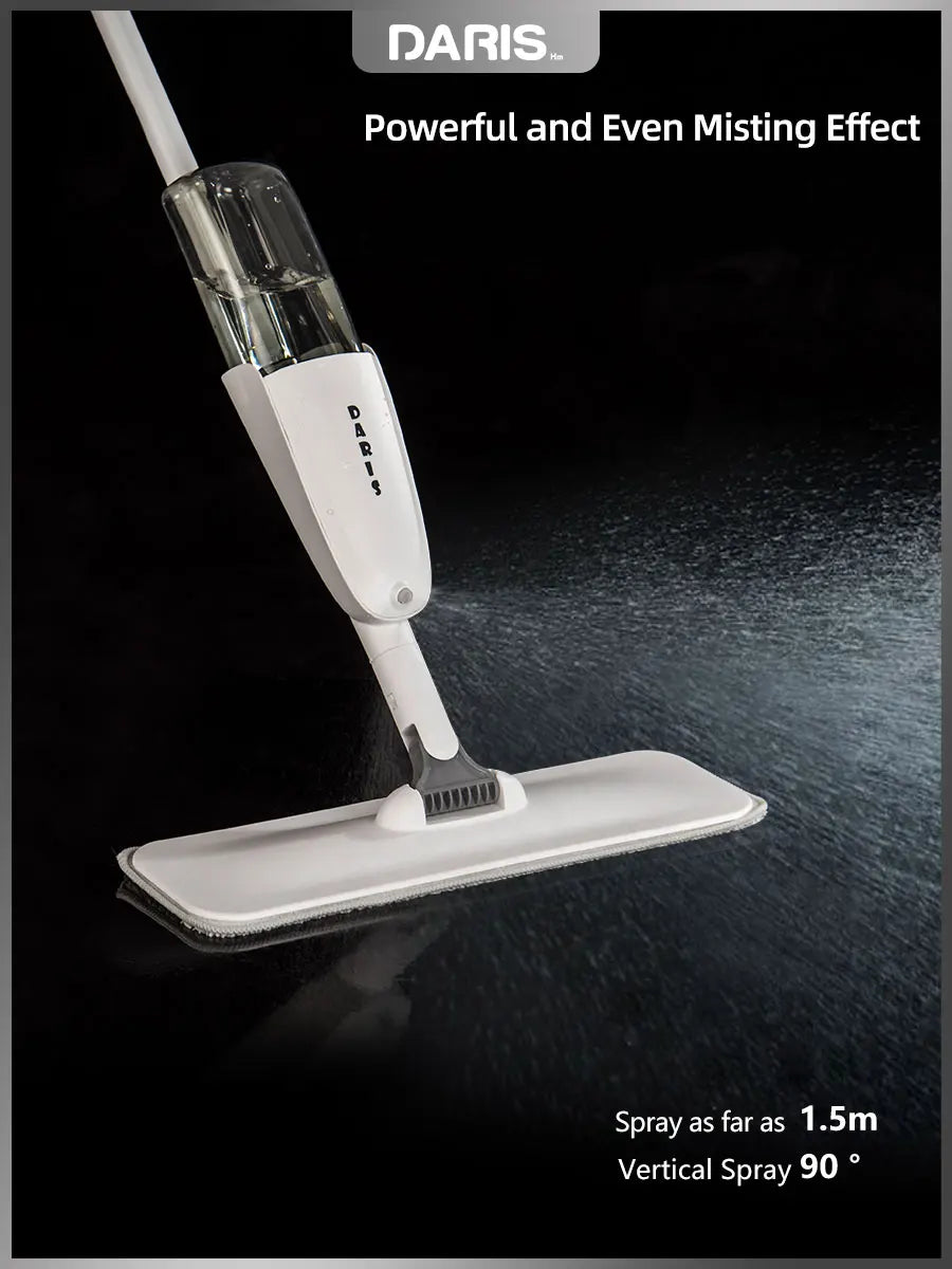 DARIS Spray Flat Mop With Reusable Microfibers Pads 360° Rotation Floor Cleaning Mop 500ML Big Capacity Square Triangle Bottle
