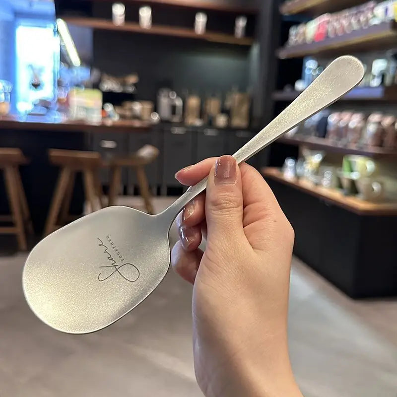 Snow Flower 304 Stainless Steel Spoon, Thickened Tableware, Nordic Soup Scoop, Restaurant Meal Spoon, Simplicity Household Kitch
