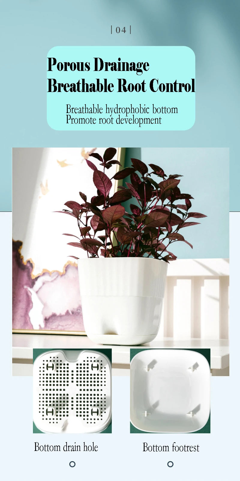 Nordic Simple Imitation Ceramic Resin Plastic Large Flower Pot Gardening Planting Pot