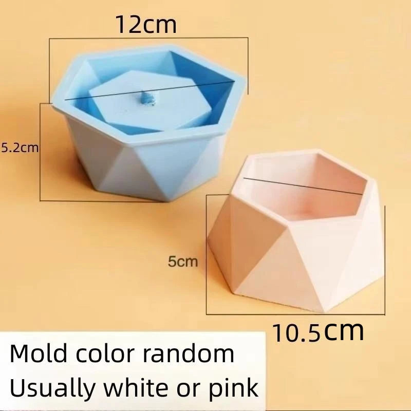 Big Size Hexagon Shape Flowerpot Concrete Planter Molds DIY Home Decoration Geometric Cement Succulent Plants Pot Silicone Mold