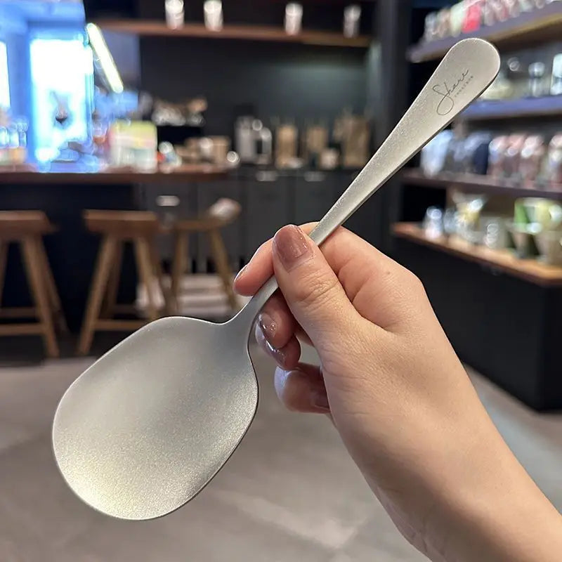 Snow Flower 304 Stainless Steel Spoon, Thickened Tableware, Nordic Soup Scoop, Restaurant Meal Spoon, Simplicity Household Kitch