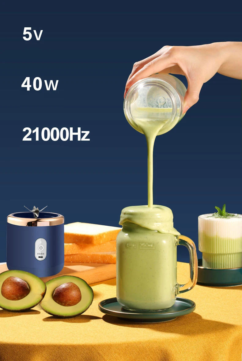 2024 New Portable USB Fresh Fruit Juice Blender Mini Mixer Electric Juicer Machine Smoothie Maker Blender Cup Bottle