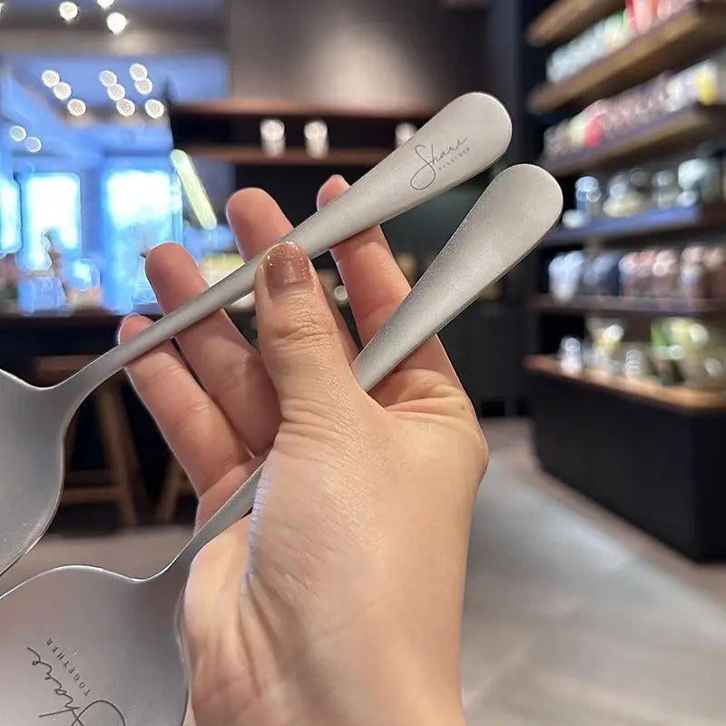 Snow Flower 304 Stainless Steel Spoon, Thickened Tableware, Nordic Soup Scoop, Restaurant Meal Spoon, Simplicity Household Kitch