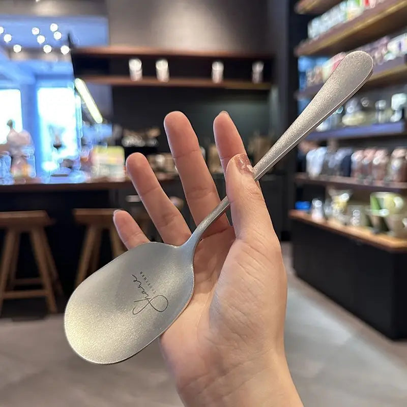 Snow Flower 304 Stainless Steel Spoon, Thickened Tableware, Nordic Soup Scoop, Restaurant Meal Spoon, Simplicity Household Kitch