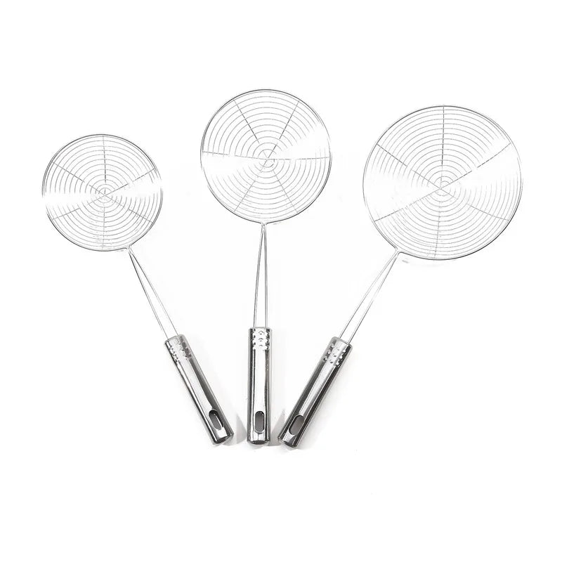 Oval Skimmer Stainless Steel Filter Mesh Oil Pot Food Filter Cookware Colander Fried Filter Kitchen Strainer Baking Cooking Tool