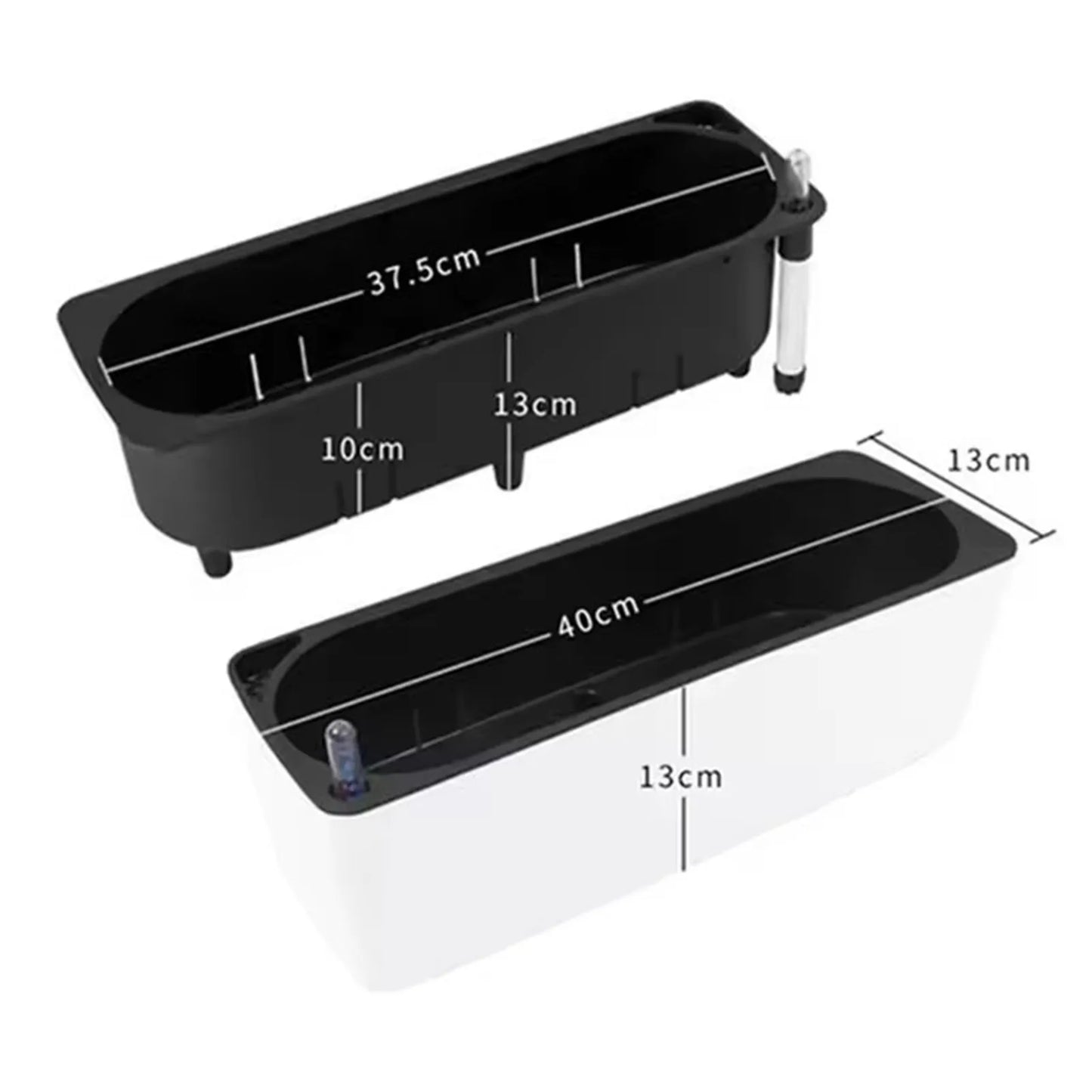 Self Watering Planter Flower Pot with Water Level Indicator Rectangular Large Bonsai Planting Container for Home Garden Office