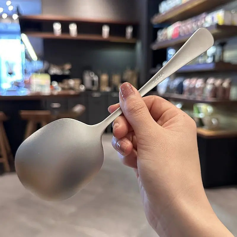Snow Flower 304 Stainless Steel Spoon, Thickened Tableware, Nordic Soup Scoop, Restaurant Meal Spoon, Simplicity Household Kitch