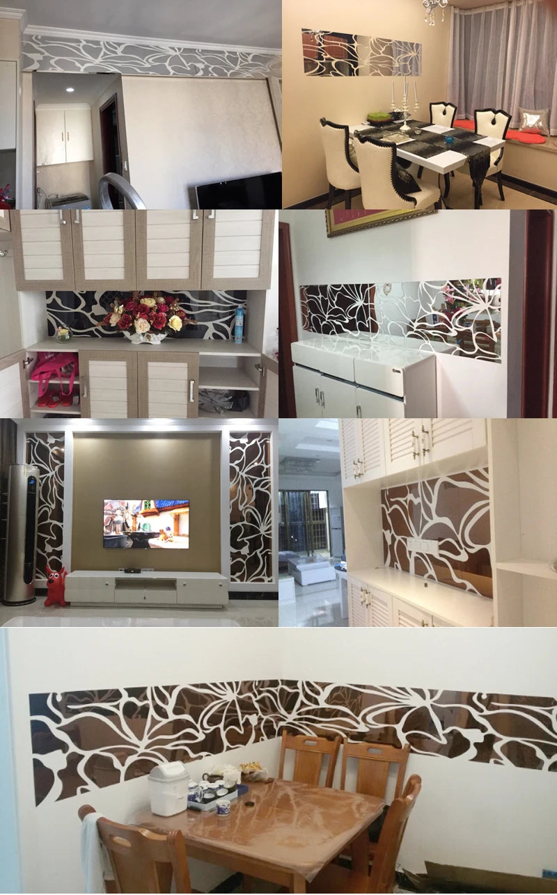 3D Mirror Wall Stickers Irregular Geometric Pattern Vinyl Removable Wall Sticker Decal DIY Home Decoration Art Washable Mirror