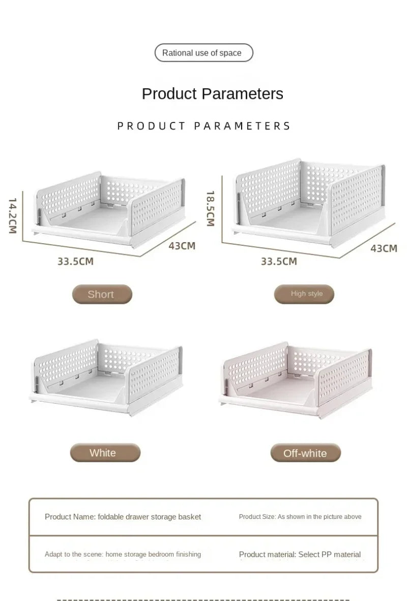 Folding Partition Drawers Organizing Boxes Bedroom Office Stackable Plastic Organizers Closet Clothes Panties Storage Box Home