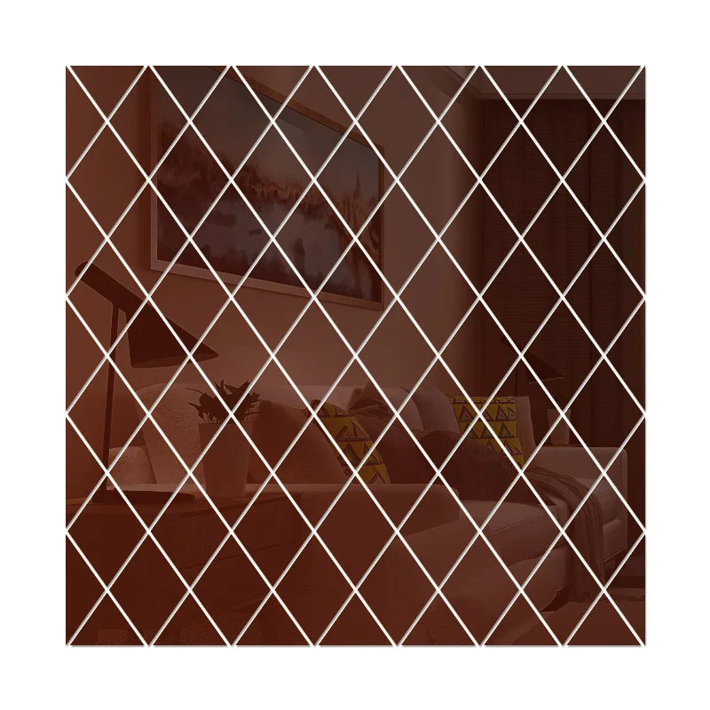10/17/32/58pcs 3D Mirror Stickers Acrylic Triangles Self-adhesive Diamonds DIY Wall Mirror Stickers for Living Room Home Decor