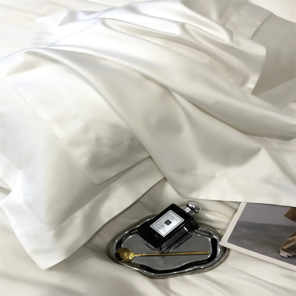 Svetanya Pure Egyptian Cotton Bedding Sets Bed Linens Solid Color Sheet Pillowcase Duvet Cover Queen King