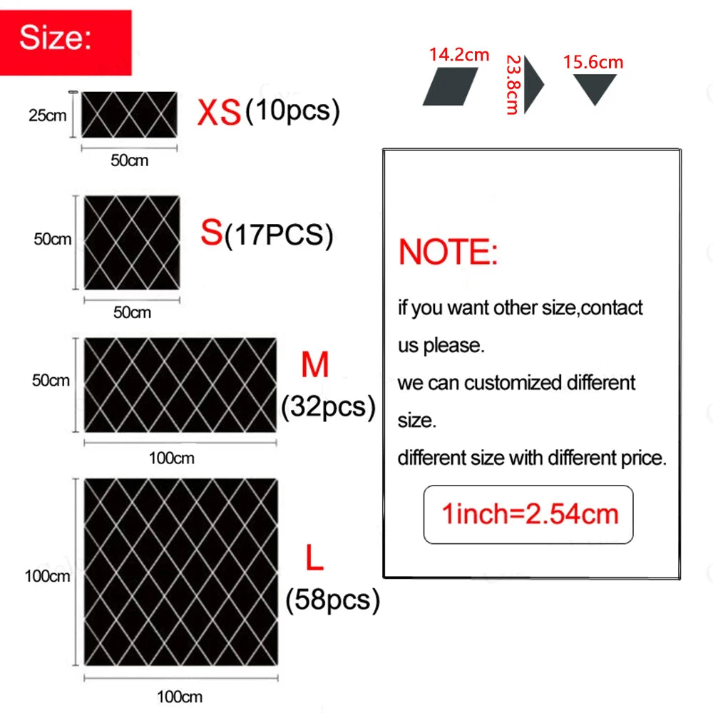 10/17/32/58pcs 3D Mirror Stickers Acrylic Triangles Self-adhesive Diamonds DIY Wall Mirror Stickers for Living Room Home Decor