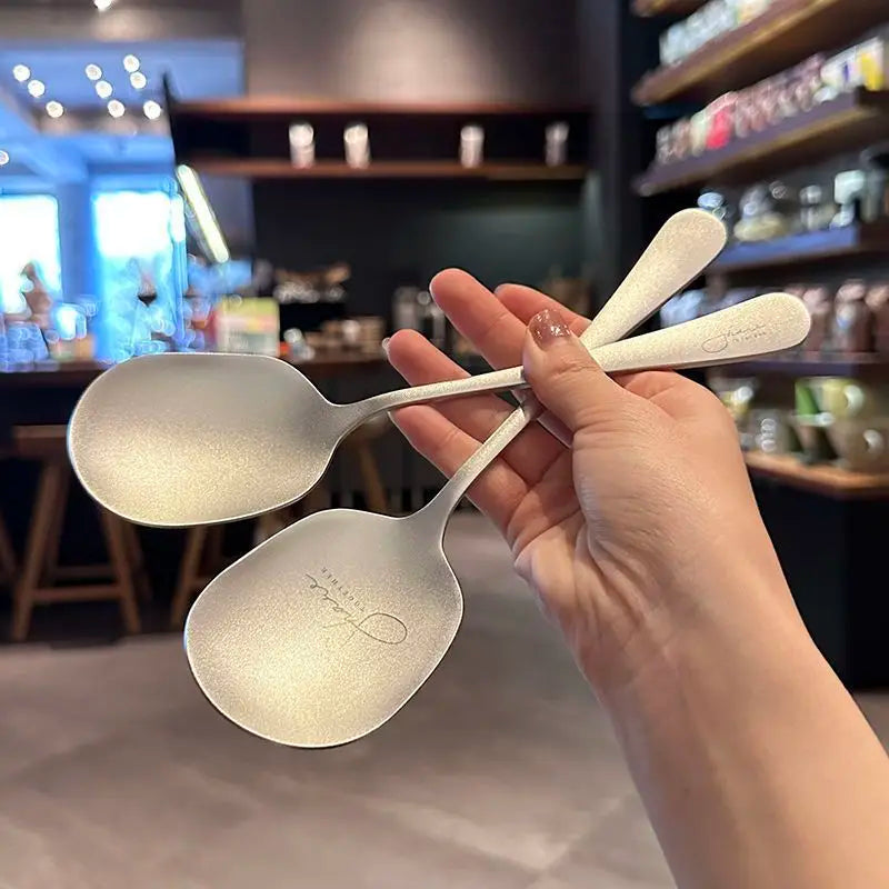 Snow Flower 304 Stainless Steel Spoon, Thickened Tableware, Nordic Soup Scoop, Restaurant Meal Spoon, Simplicity Household Kitch