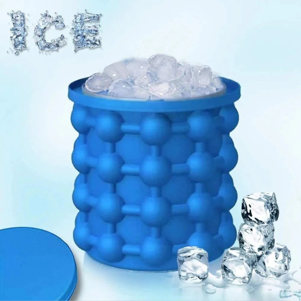 1pc Silicone Ice Cube Tray Quick Freeze Ice Bucket,Round Ice Maker for Chilled Beverages,Easy to Freeze,Durable & Easy to Clean