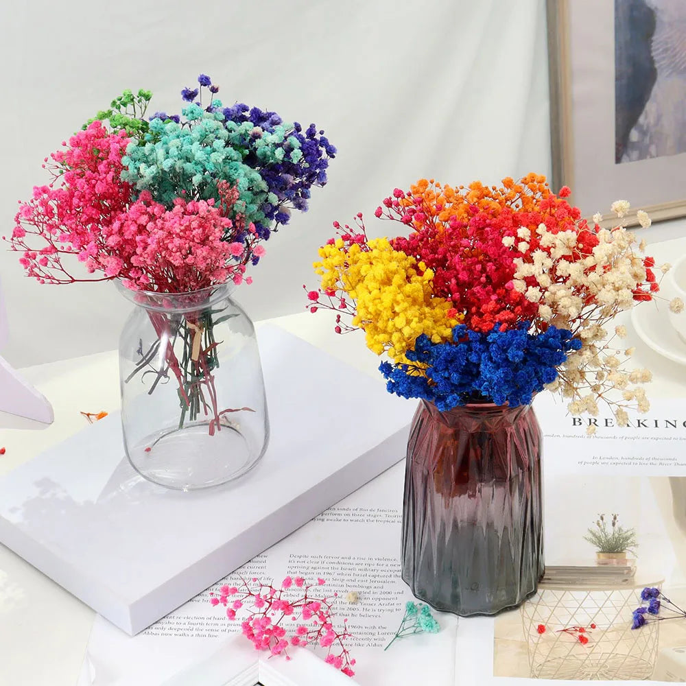 80g Natural Dried Gypsophile Flower Wedding Decoration Arrangement Baby Breath Preserved Flowers Bouquet Hoom Christmas Decor