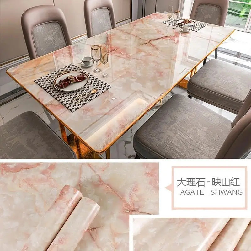 Marble Vinyl Film DIY Self Adhesive Wallpaper Bathroom Kitchen Cupboard Countertops Contact Paper PVC Waterproof Wall Stickers
