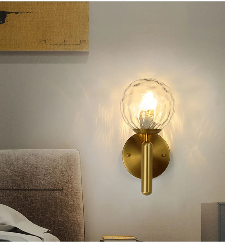 Nordic Modern Wall Lamp Bedroom Beside Glass Ball LED Wall Lights Wandlamp Bathroom Mirror Stair Lights Aisle Lighting Fixtures