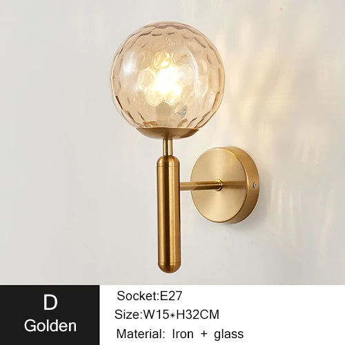 Nordic Modern Wall Lamp Bedroom Beside Glass Ball LED Wall Lights Wandlamp Bathroom Mirror Stair Lights Aisle Lighting Fixtures