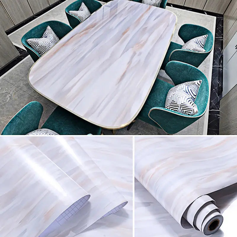 Marble Vinyl Film DIY Self Adhesive Wallpaper Bathroom Kitchen Cupboard Countertops Contact Paper PVC Waterproof Wall Stickers
