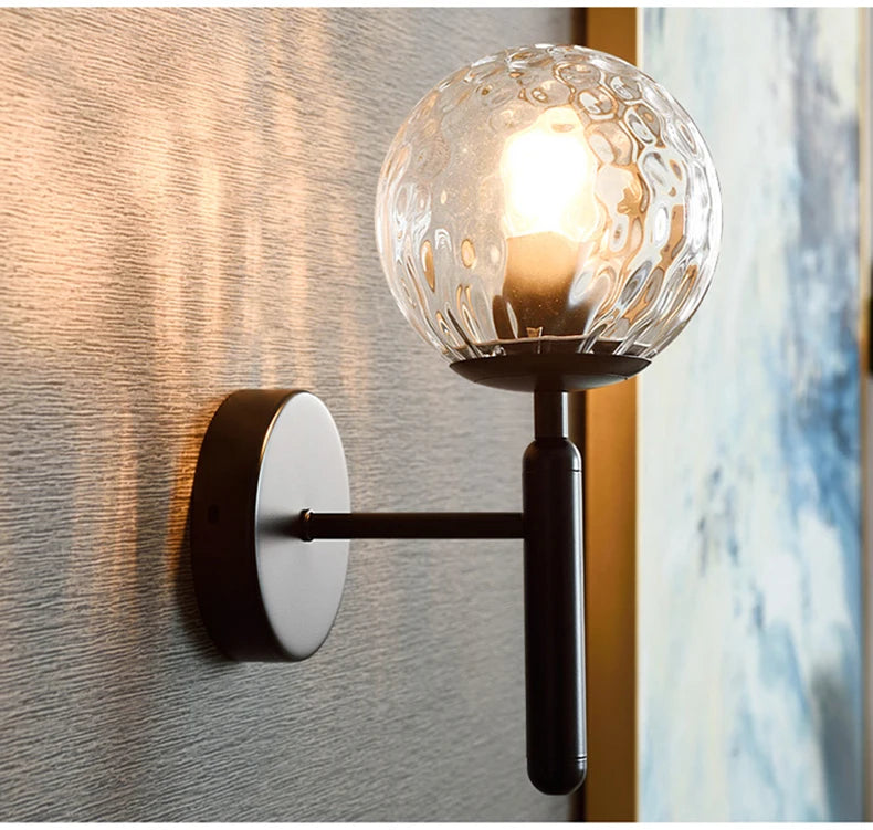 Nordic Modern Wall Lamp Bedroom Beside Glass Ball LED Wall Lights Wandlamp Bathroom Mirror Stair Lights Aisle Lighting Fixtures