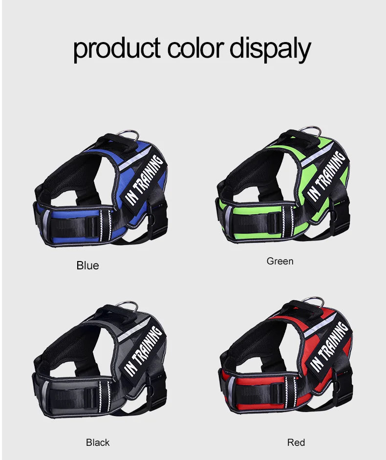 KOMMILIFE Adjustable Nylon Dog Harness Personalized Harness For Dogs Reflective Breathable Neck Guard Dog Harness Vest No Pull