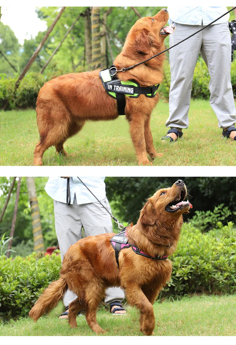 KOMMILIFE Adjustable Nylon Dog Harness Personalized Harness For Dogs Reflective Breathable Neck Guard Dog Harness Vest No Pull