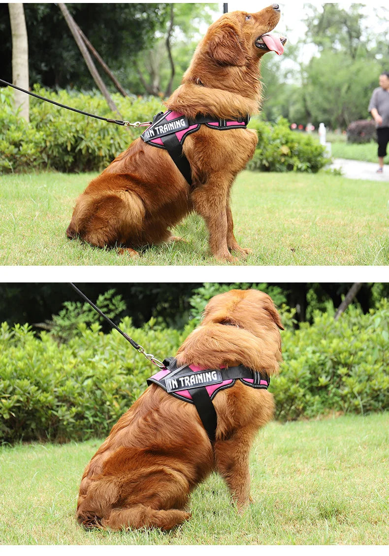 KOMMILIFE Adjustable Nylon Dog Harness Personalized Harness For Dogs Reflective Breathable Neck Guard Dog Harness Vest No Pull