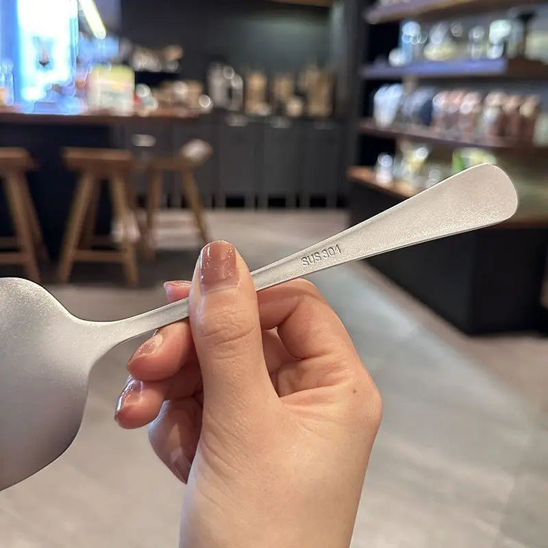 Snow Flower 304 Stainless Steel Spoon, Thickened Tableware, Nordic Soup Scoop, Restaurant Meal Spoon, Simplicity Household Kitch