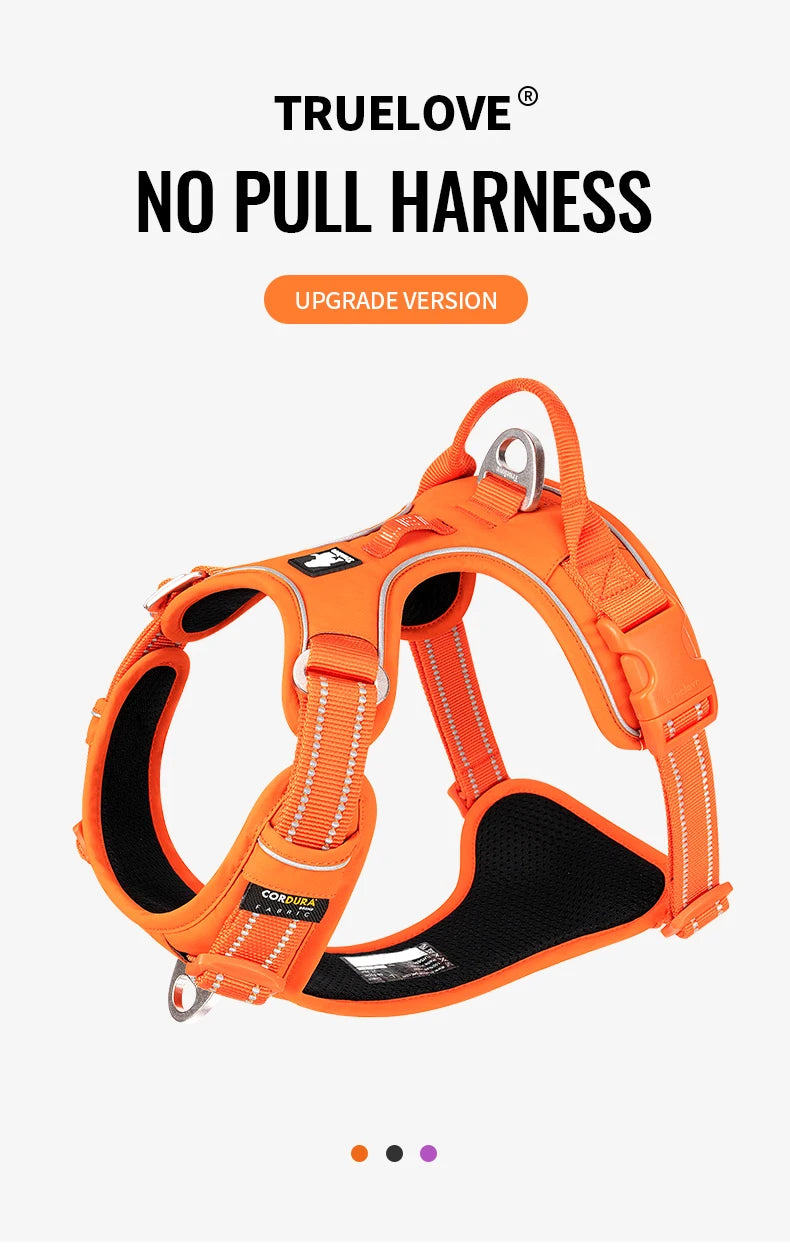 TRUE LOVE Pet Harness No Pull Nylon Reflective Dog Harness Adjustable Comfortable Control Step-in Brilliant Truelove TLH5654