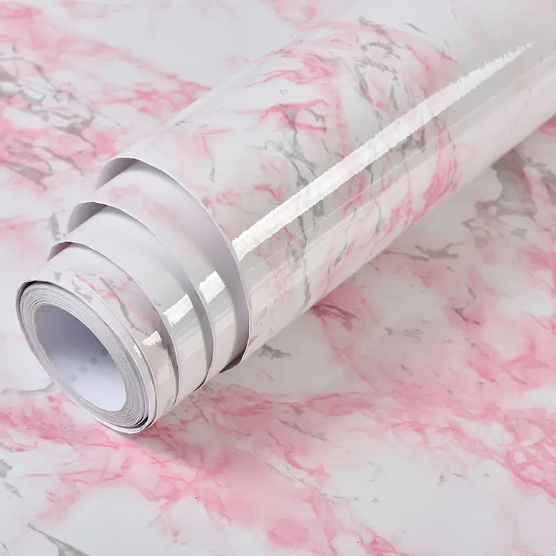 Marble Vinyl Film DIY Self Adhesive Wallpaper Bathroom Kitchen Cupboard Countertops Contact Paper PVC Waterproof Wall Stickers