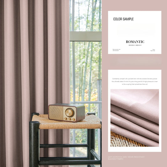 Grey Blackout Curtains Thermal Insulation Cotton Linen Drapes for Bedroom Living Room Sunshade Luxury Custom Window Treatments