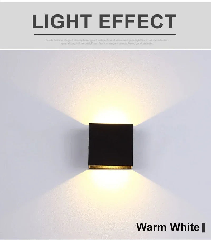 6W LED Wall Light Outdoor Porch Garden Wall Lamp & Indoor Bedroom Bedside Decoration Lighting Lamp Aluminum